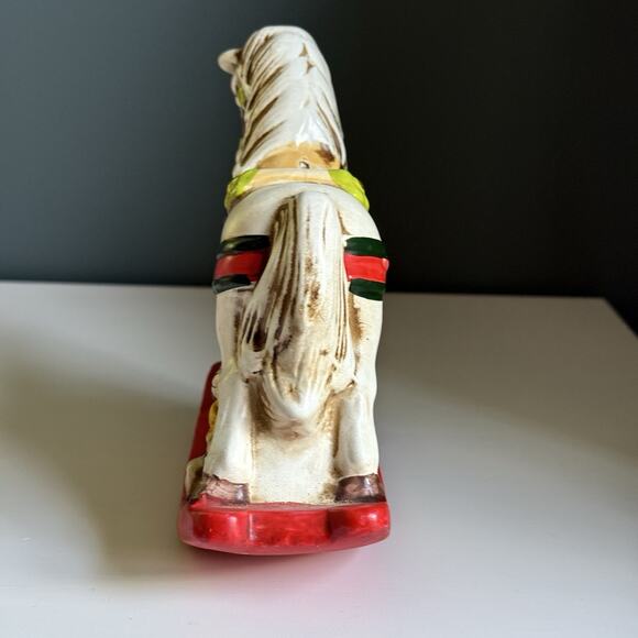 Vintage Rocking Horse Coin Piggy Bank  6.75" Enesco 1981 Hand Painted C1 - Picture 4 of 11